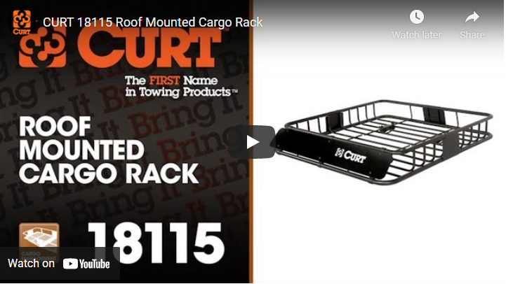 Curt 18115 Black 41-12 x 37 x 4”Roof Cargo Rack Carrier